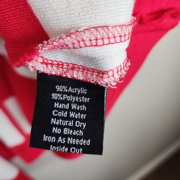 Misook open front cardigan women XL white red stripes - Picture 4 of 9